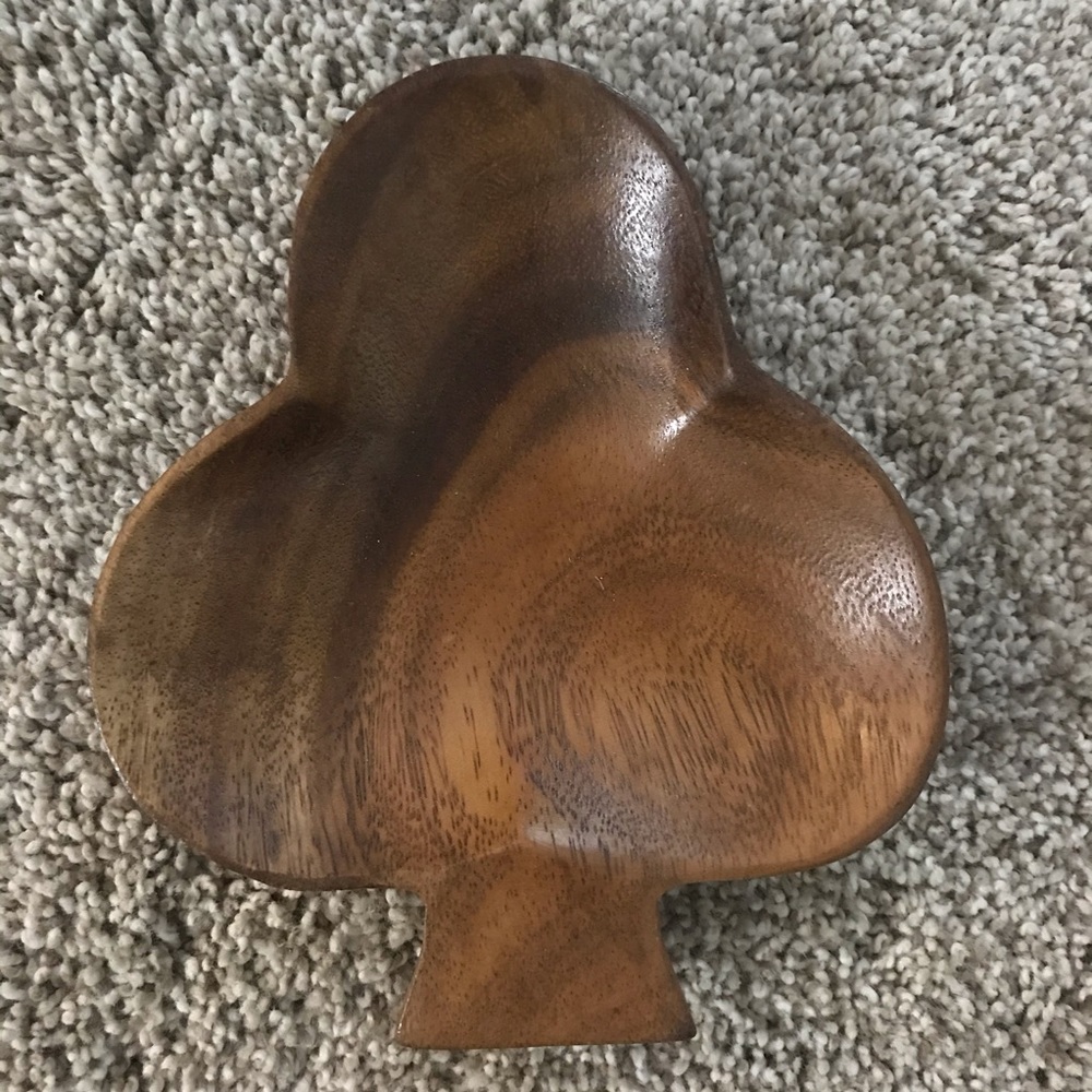 EUC Vintage Monkeypod Wood Trefoil-Shaped Bowl